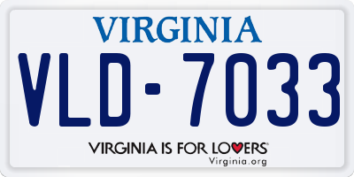 VA license plate VLD7033