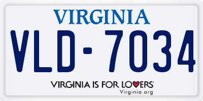 VA license plate VLD7034