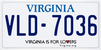 VA license plate VLD7036