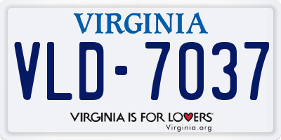 VA license plate VLD7037