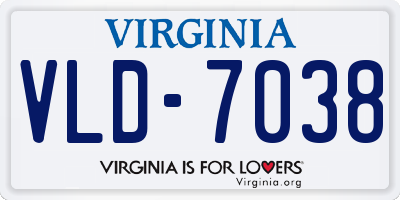 VA license plate VLD7038