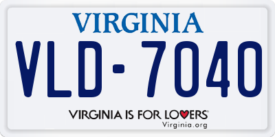 VA license plate VLD7040
