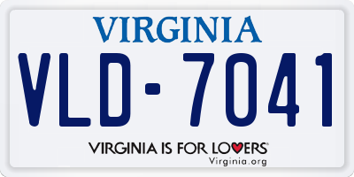 VA license plate VLD7041