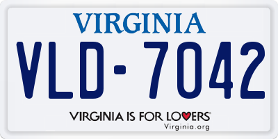 VA license plate VLD7042