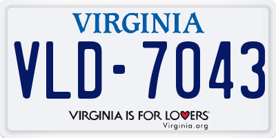 VA license plate VLD7043