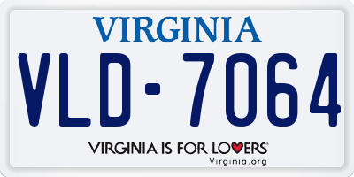 VA license plate VLD7064