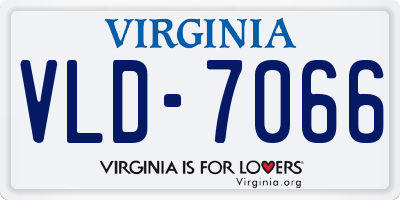VA license plate VLD7066