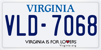 VA license plate VLD7068