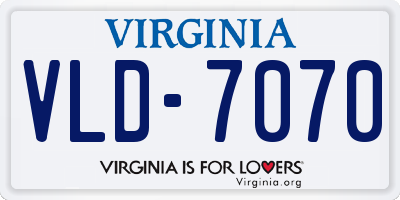 VA license plate VLD7070