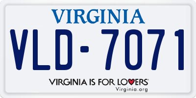 VA license plate VLD7071