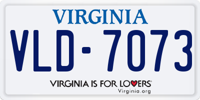 VA license plate VLD7073