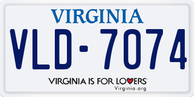 VA license plate VLD7074