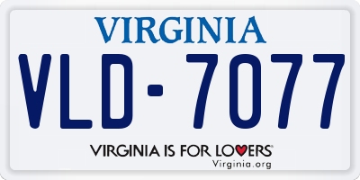 VA license plate VLD7077