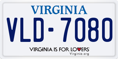 VA license plate VLD7080