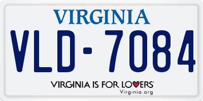 VA license plate VLD7084