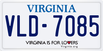 VA license plate VLD7085