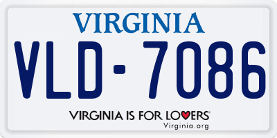 VA license plate VLD7086