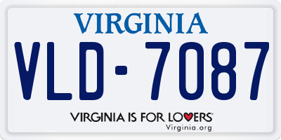 VA license plate VLD7087