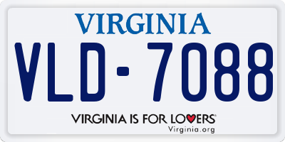VA license plate VLD7088
