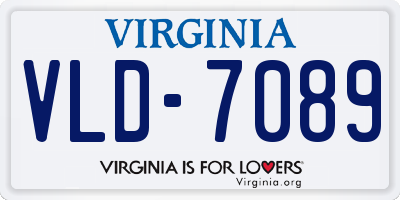 VA license plate VLD7089