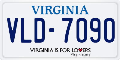 VA license plate VLD7090