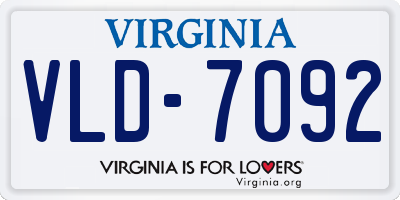 VA license plate VLD7092