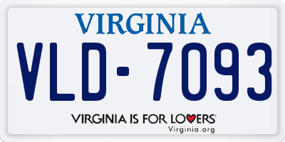 VA license plate VLD7093
