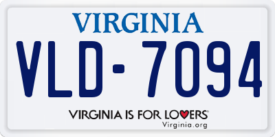 VA license plate VLD7094