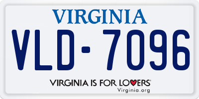 VA license plate VLD7096