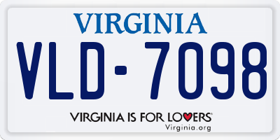 VA license plate VLD7098