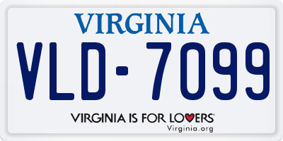 VA license plate VLD7099