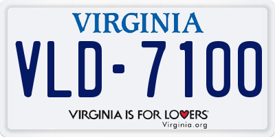 VA license plate VLD7100