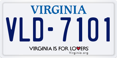 VA license plate VLD7101