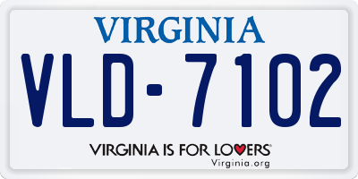 VA license plate VLD7102