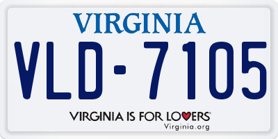 VA license plate VLD7105