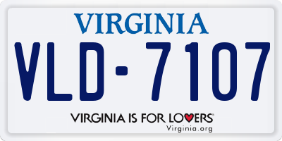 VA license plate VLD7107