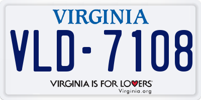 VA license plate VLD7108