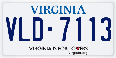 VA license plate VLD7113