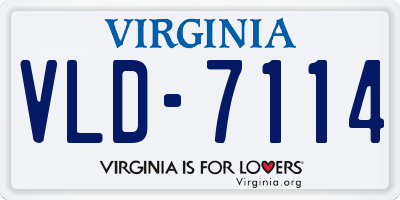 VA license plate VLD7114