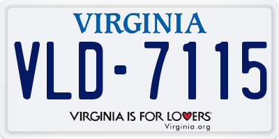 VA license plate VLD7115
