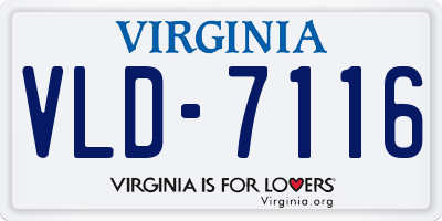 VA license plate VLD7116