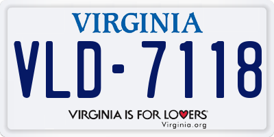 VA license plate VLD7118