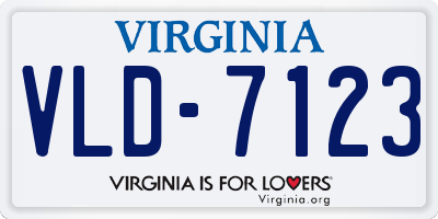 VA license plate VLD7123