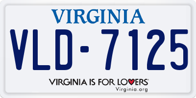 VA license plate VLD7125