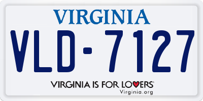 VA license plate VLD7127