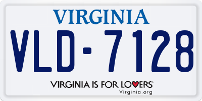 VA license plate VLD7128