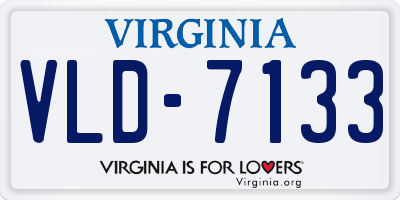 VA license plate VLD7133