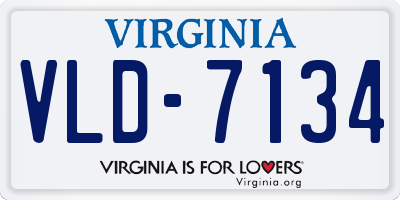 VA license plate VLD7134