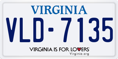 VA license plate VLD7135