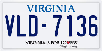 VA license plate VLD7136